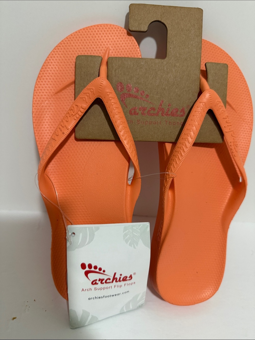 Archies Women’s Orange Arch Support Flip Flops Size 5